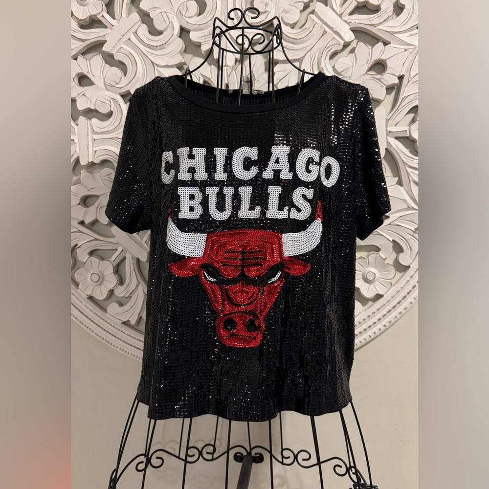 Women's Black Sequin Tee